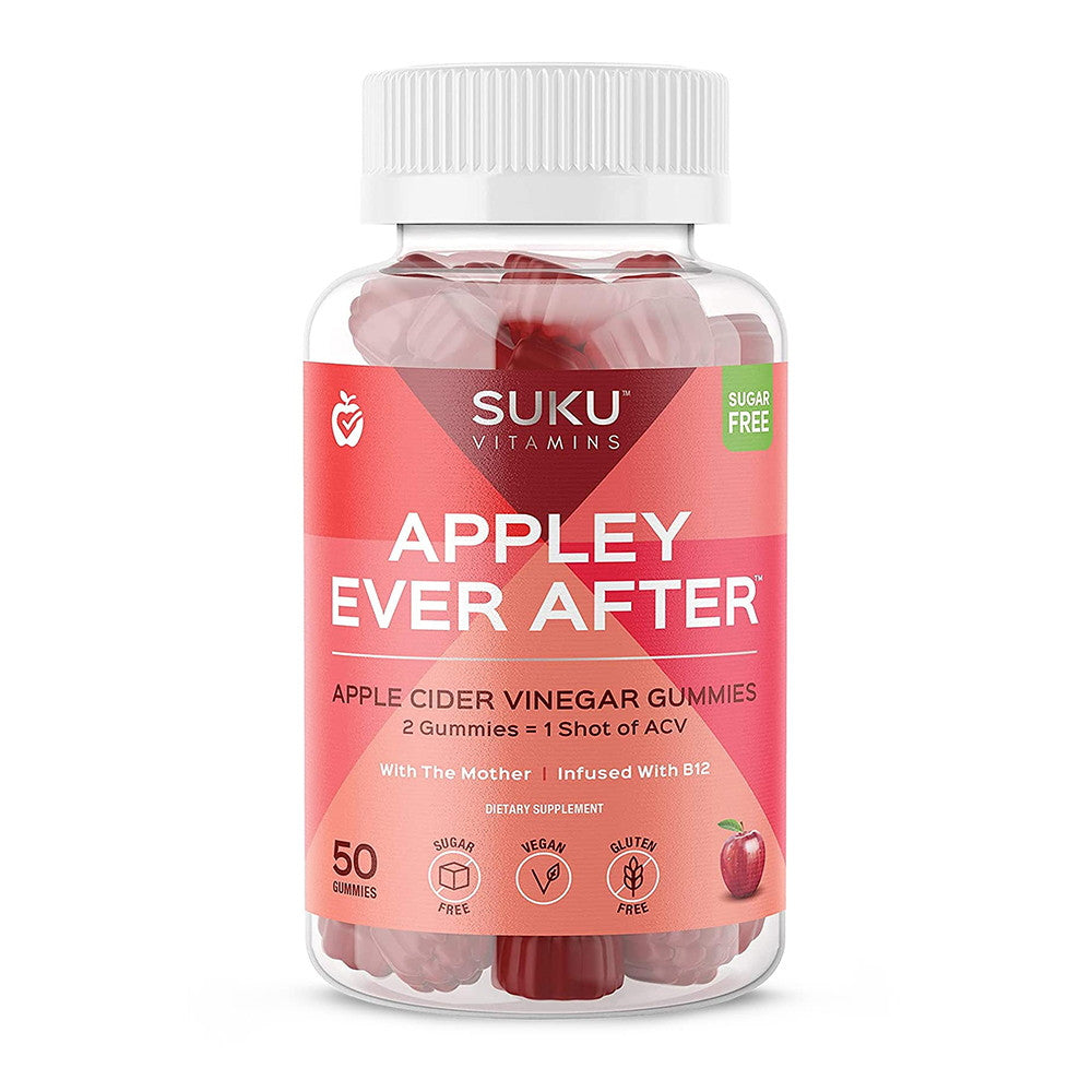 Suku Vitamins Appley Ever After Methylated B12 Apple Cider Vinegar Gummies, 50 Ct